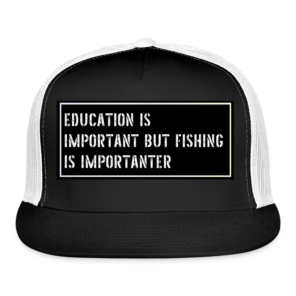 Funny Fishing Trucker Cap - black/white
