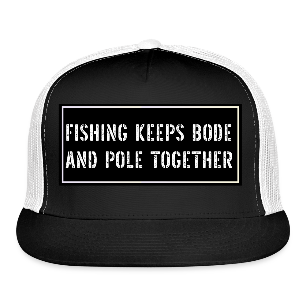 Fishing Trucker Hat Funny - black/white