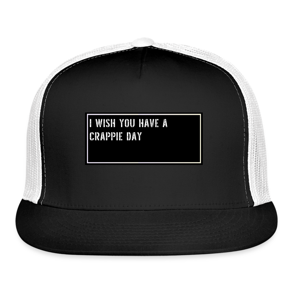 Funny Fishing Trucker Hat - black/white