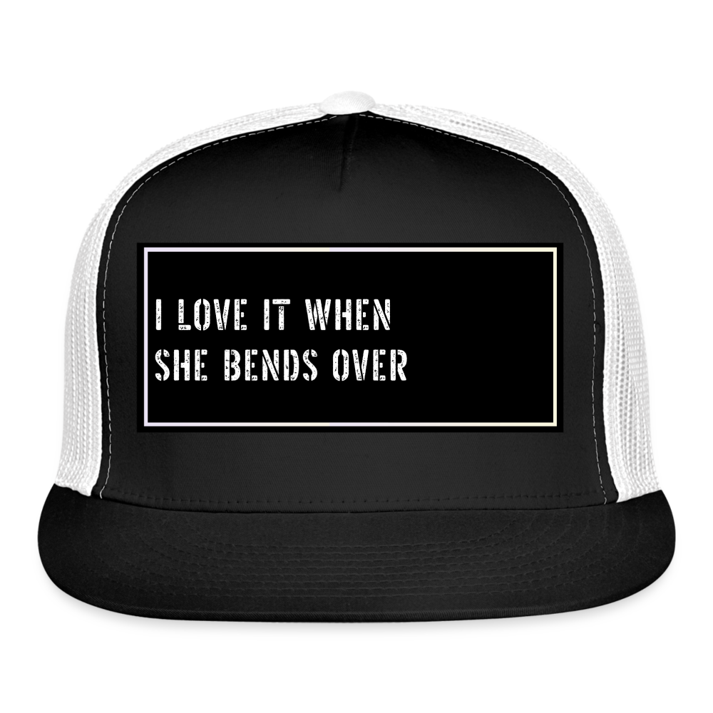 Funny Fishing Trucker Cap - black/white
