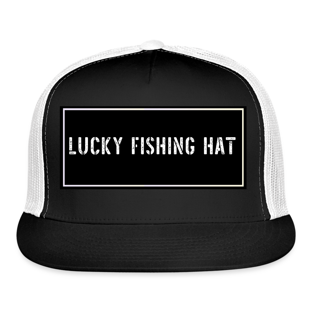 Funny Fishing Trucker Cap - black/white