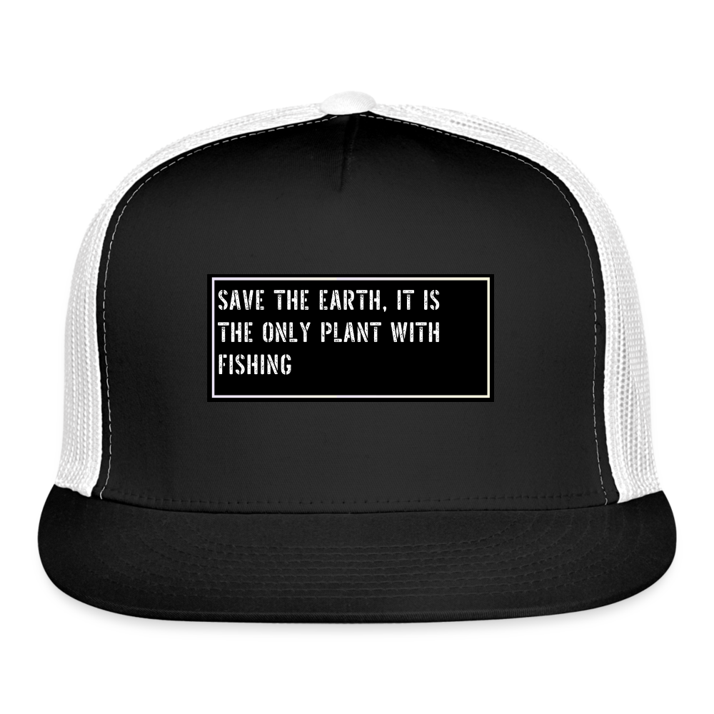 Fishing Trucker Hat Funny - black/white