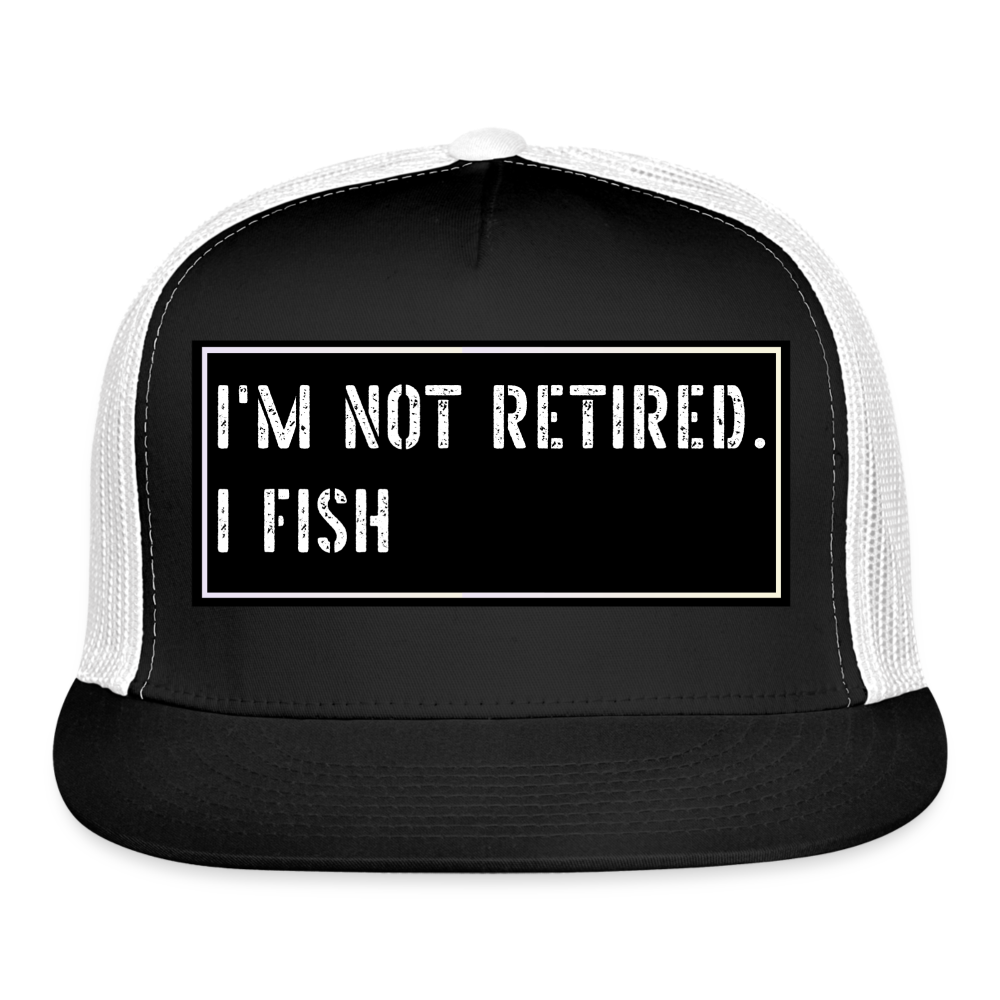 Fishing Trucker Hat Funny - black/white