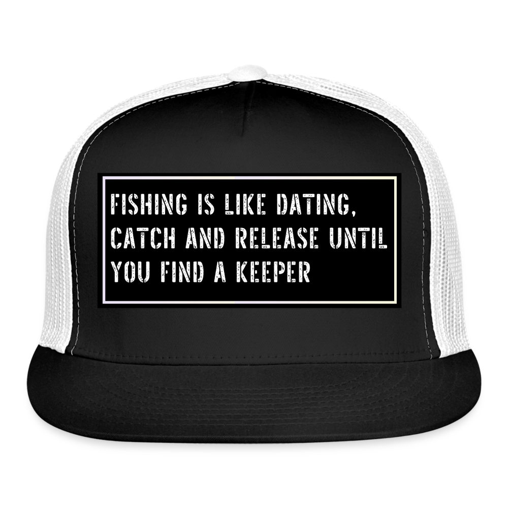 Fishing Trucker Hat Funny - black/white