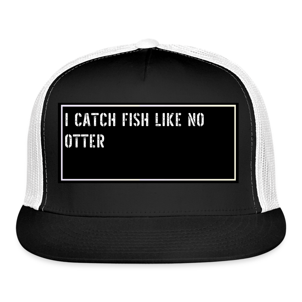 Fishing Trucker Hat Funny - black/white