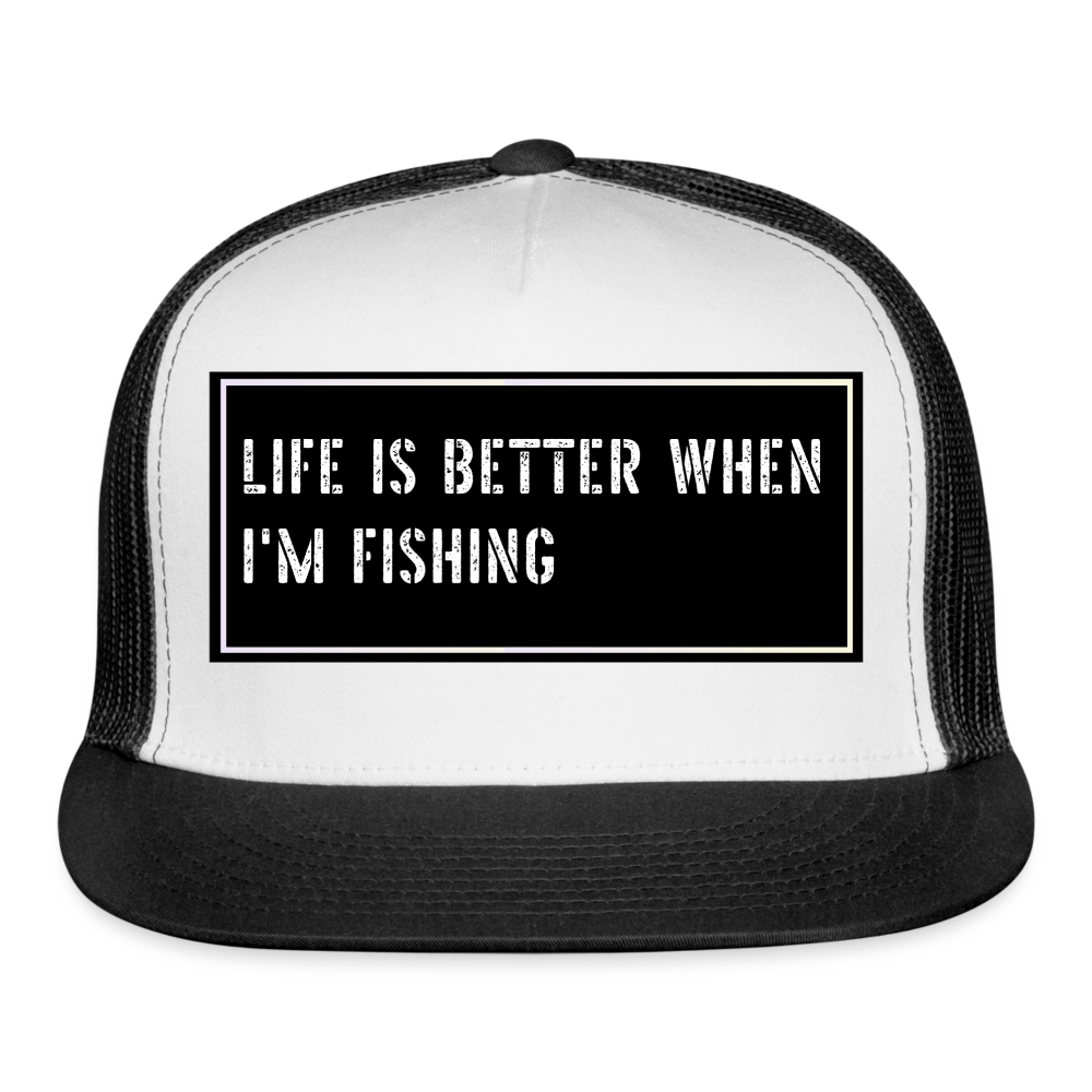 Fishing Hat Funny - white/black
