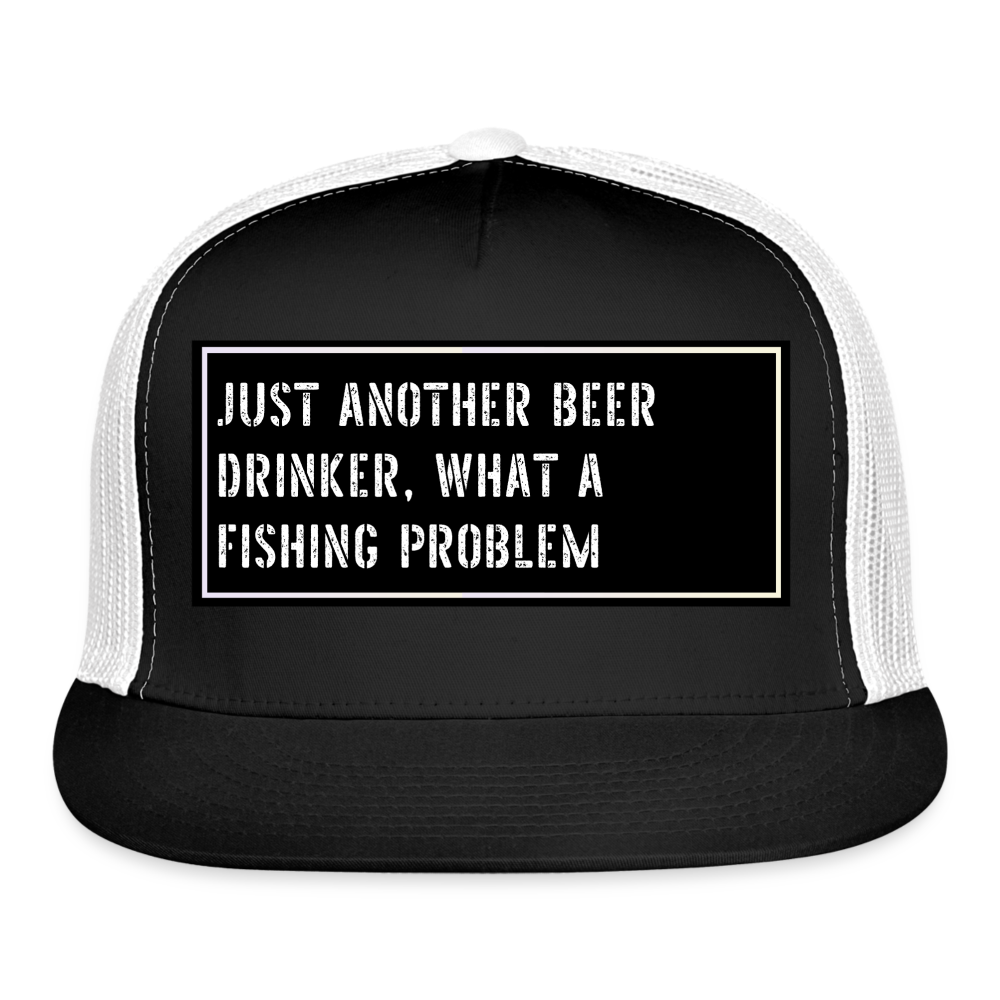 Fishing Trucker Hat Funny - black/white