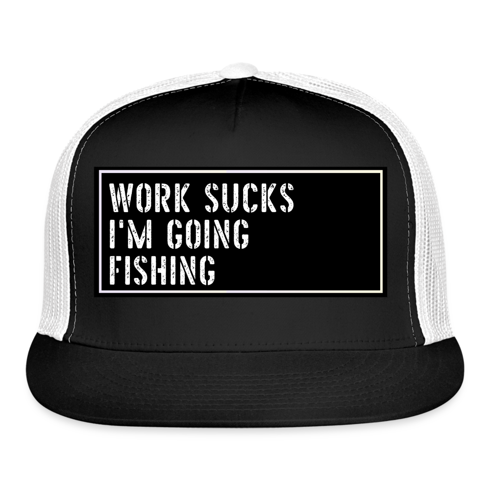 Funny Fishing Hat - black/white