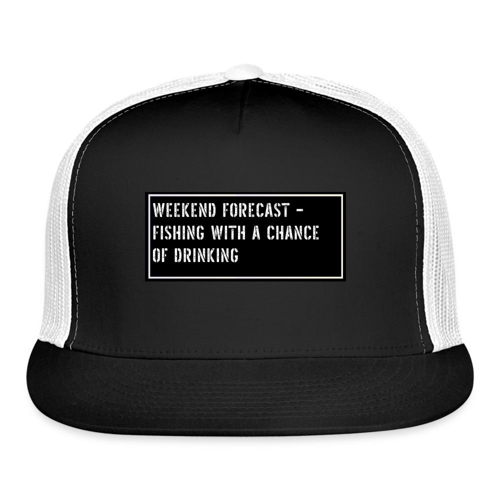Fishing Trucker Hat Funny - black/white