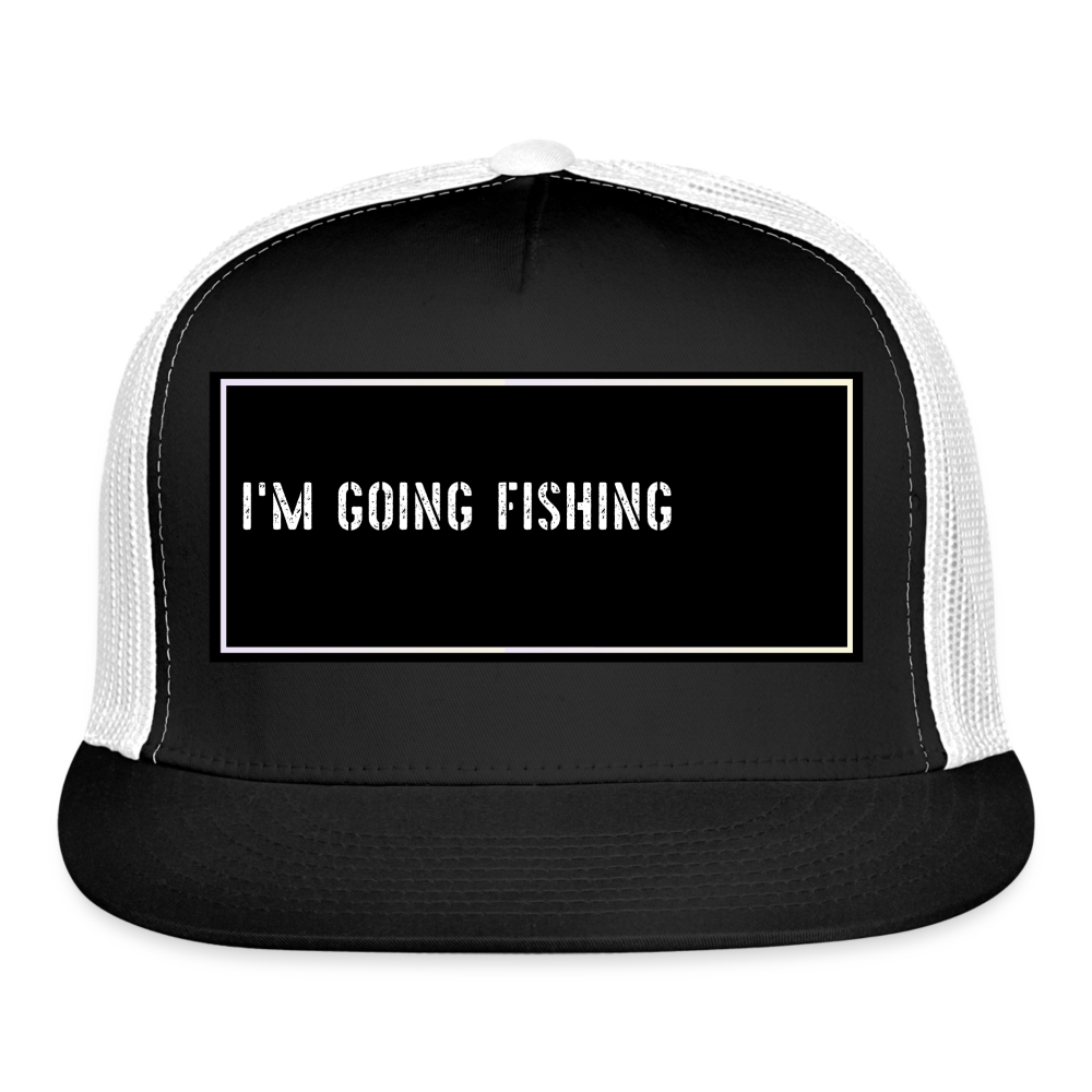 Funny Fishing Trucker Cap - black/white