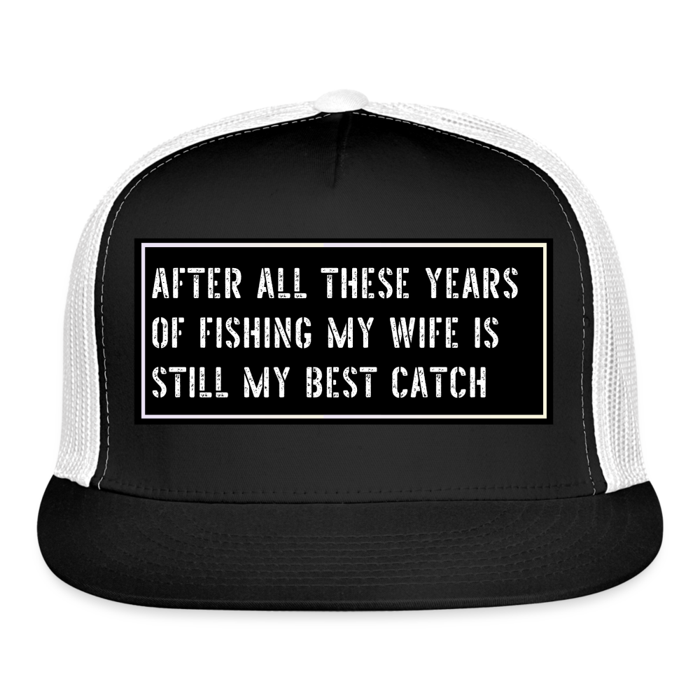 Fishing Trucker Hat Funny - black/white