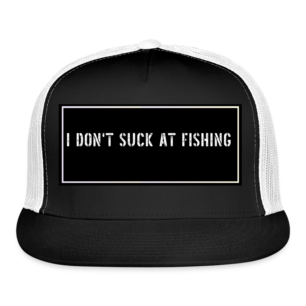 Funny Fishing Trucker Cap - black/white