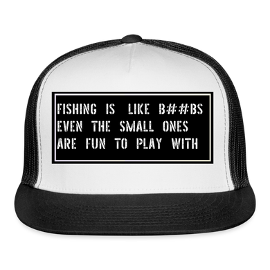 Fish Hat Funny - white/black