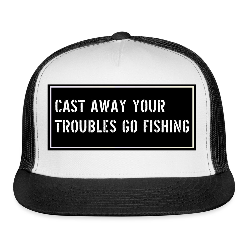Fishing Hat Funny - white/black
