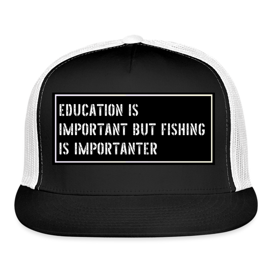 Funny Fishing Trucker Cap - black/white