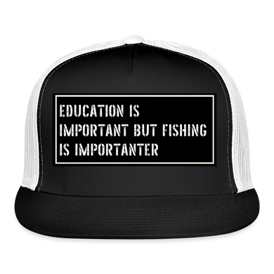 Funny Fishing Trucker Cap - black/white