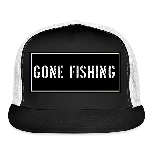 Funny Fishing Trucker Hat - black/white