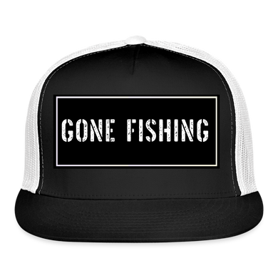 Funny Fishing Trucker Hat - black/white