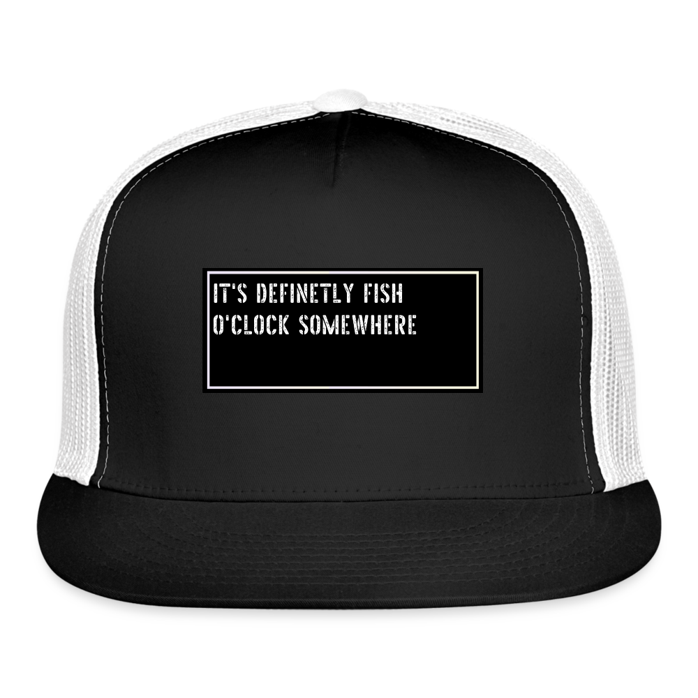 Fishing Trucker Hat Funny - black/white