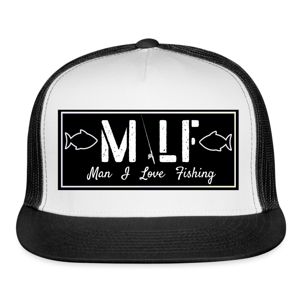 Funny Fishing Hat - white/black