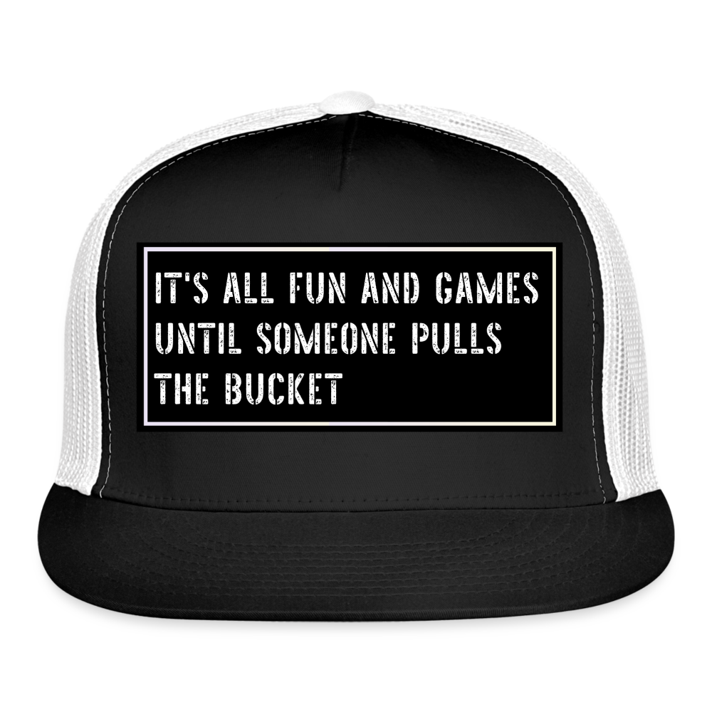 Funny Fishing Hat - black/white