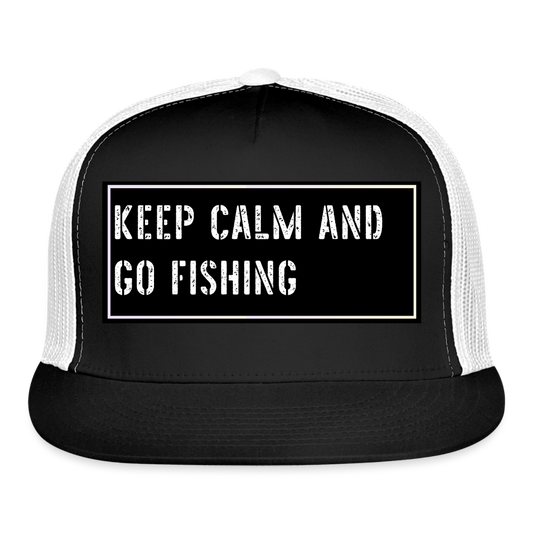Funny Fishing Trucker Hat - black/white