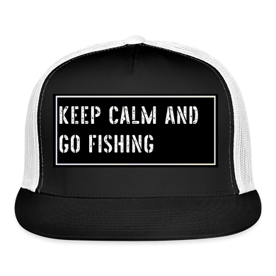 Funny Fishing Trucker Hat - black/white