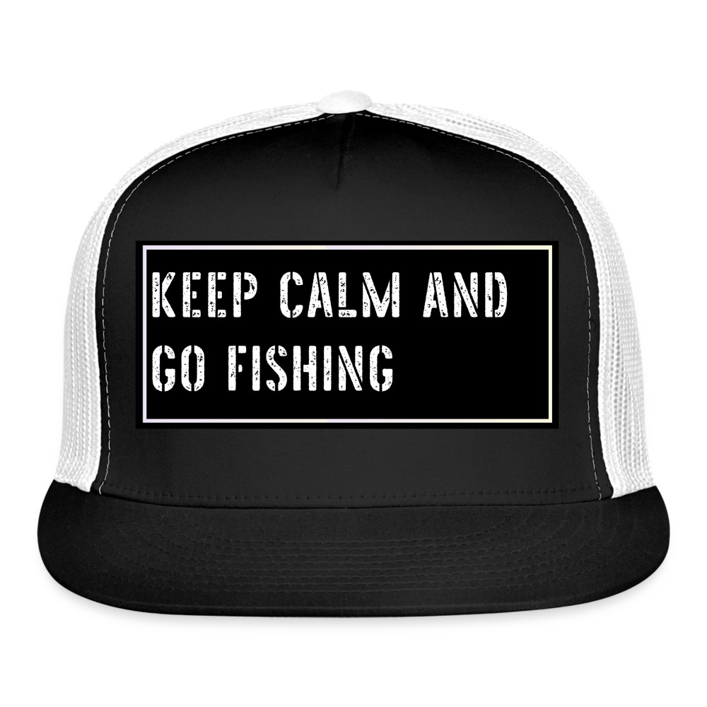 Funny Fishing Trucker Hat - black/white