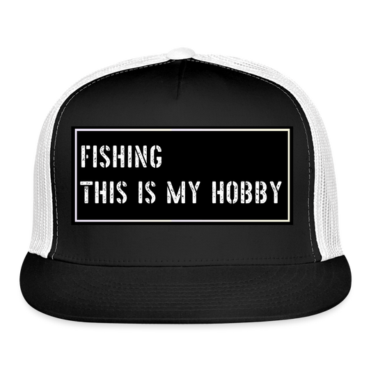 Funny Fishing Trucker Cap - black/white
