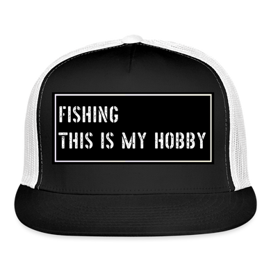 Funny Fishing Trucker Cap - black/white