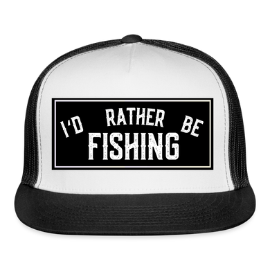 Funny Fishing Hat - white/black