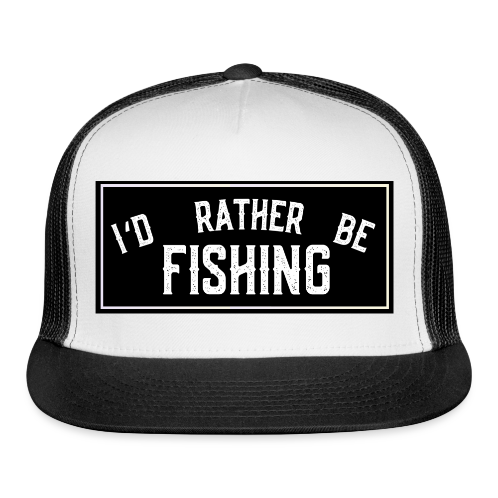 Funny Fishing Hat - white/black