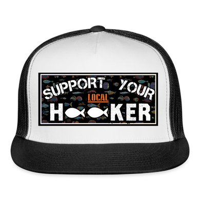 Funny Fishing Hat - white/black