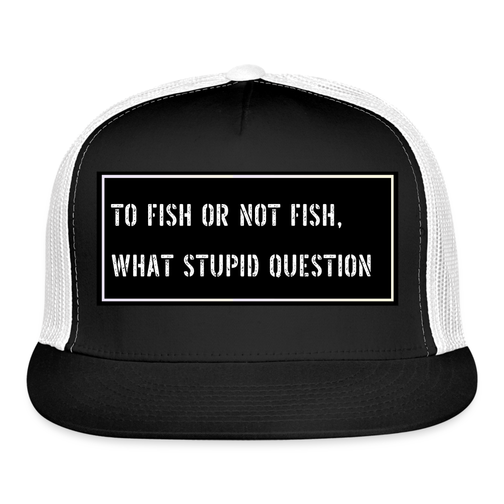 Fishing Hat Funny - black/white