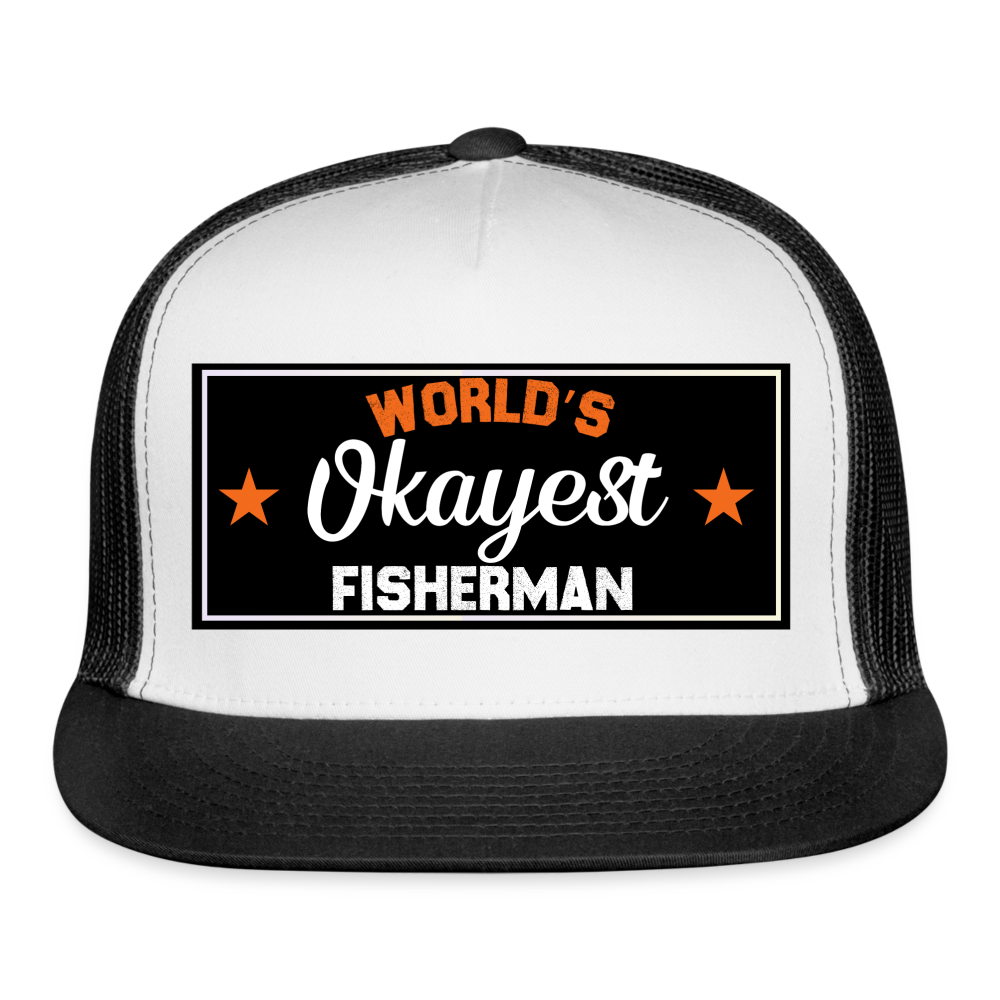 Funny Fishing Hat - white/black