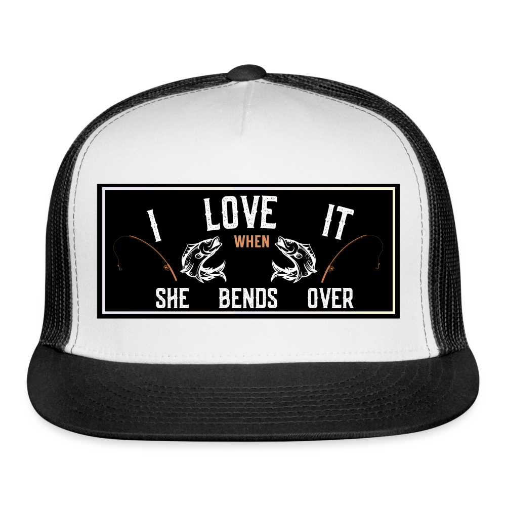 Funny Fishing Hat - white/black