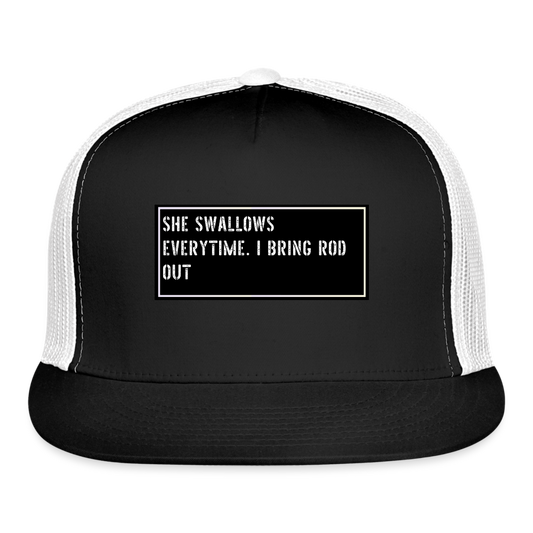Fishing Trucker Hat Funny - black/white