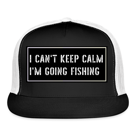 Funny Fishing Trucker Hat - black/white