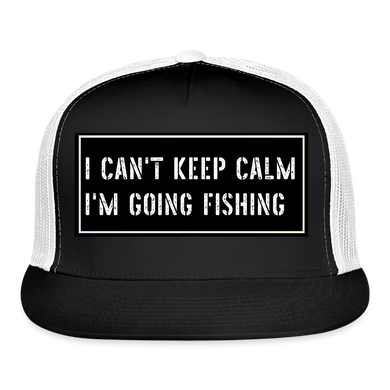 Funny Fishing Trucker Hat - black/white