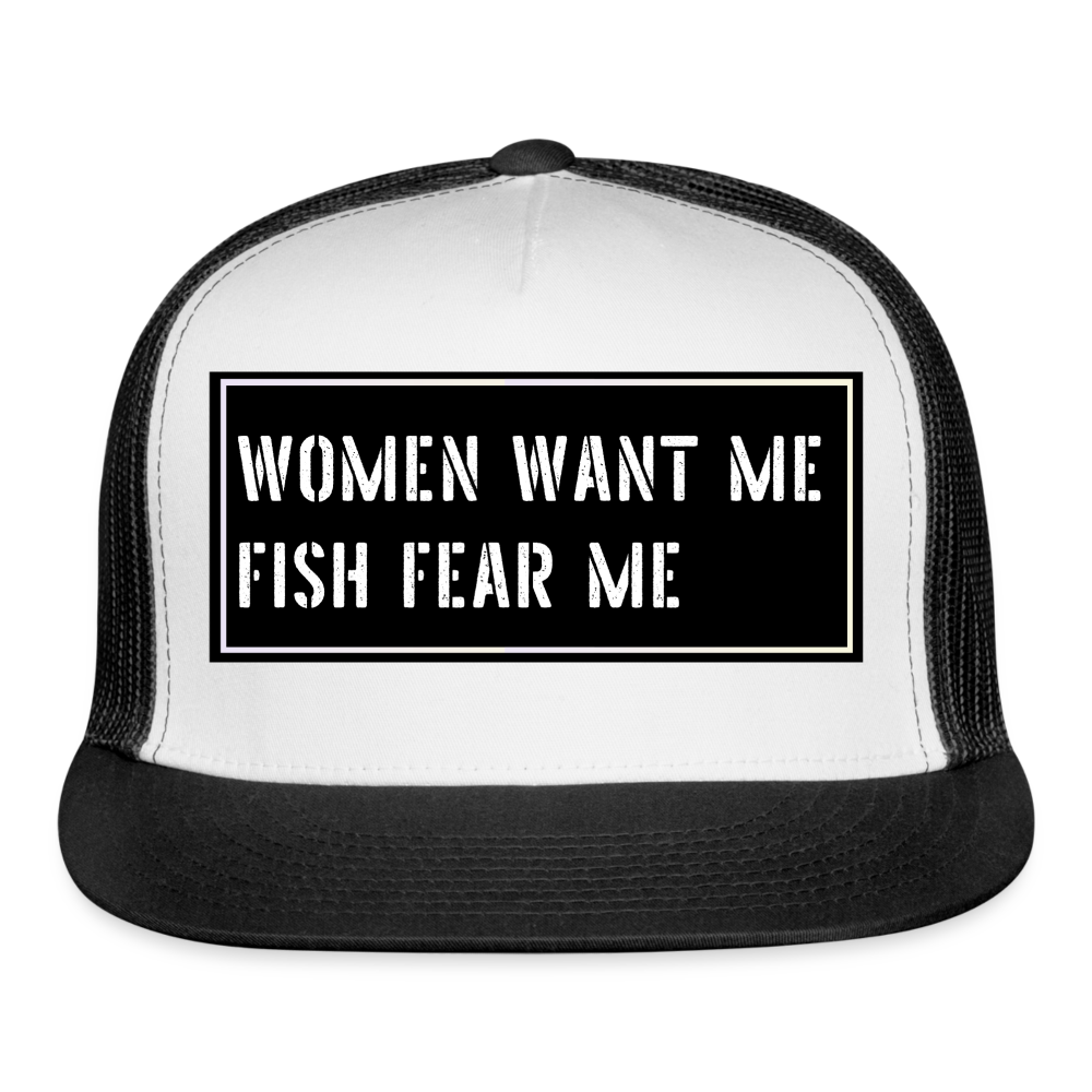 Funny Fish Hat - white/black
