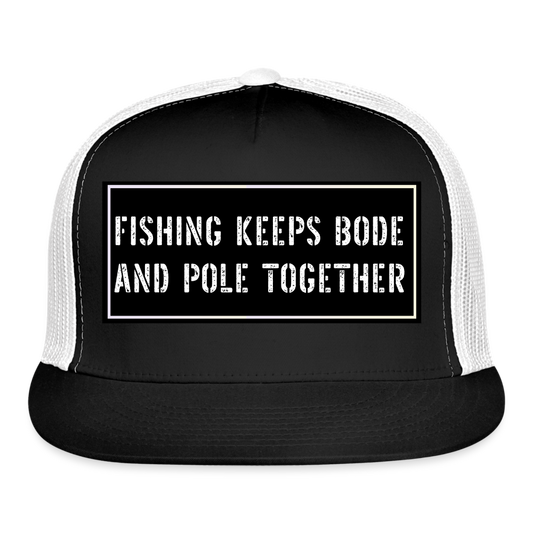 Fishing Trucker Hat Funny - black/white