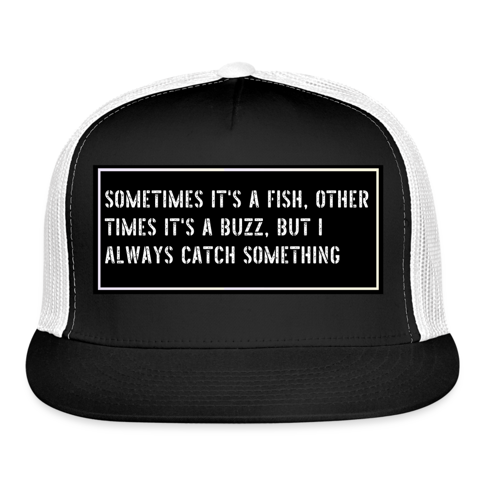 Funny Fishing Hat - black/white