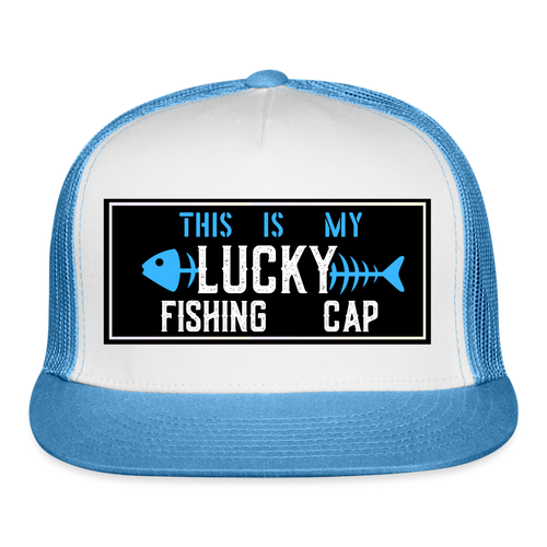 Funny Fishing Hat - white/blue