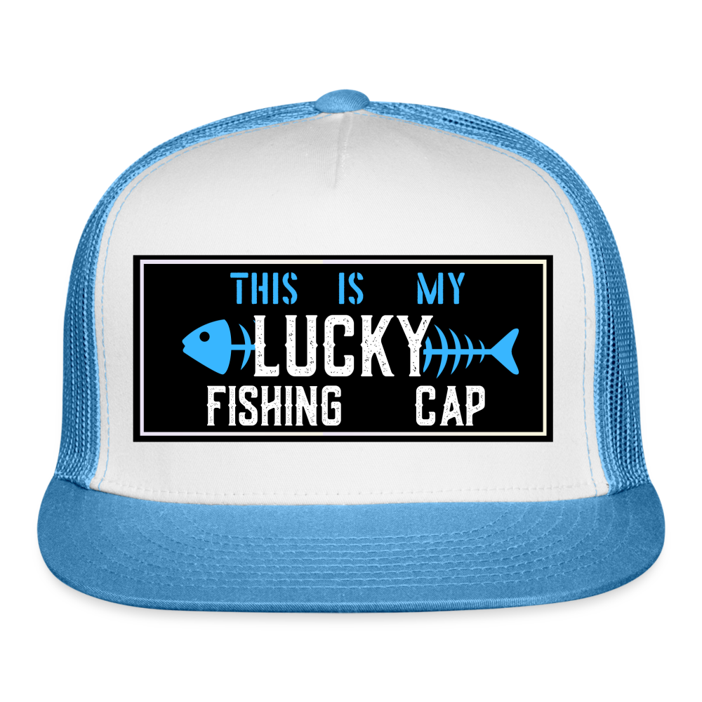 Funny Fishing Hat - white/blue