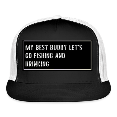 Funny Fishing Trucker Cap - black/white