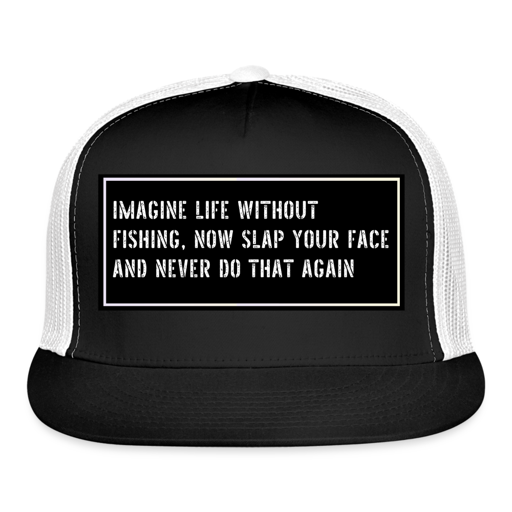 Fish Hat Funny - black/white