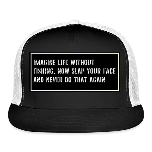 Fish Hat Funny - black/white