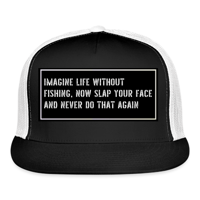 Fish Hat Funny - black/white