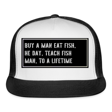 Fish Hat Funny - white/black