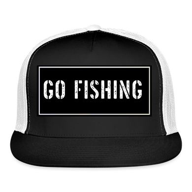 Funny Fishing Trucker Hat - black/white